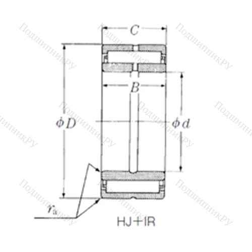 Подшипник игольчатый радиальный HJ-142216+IR-101416