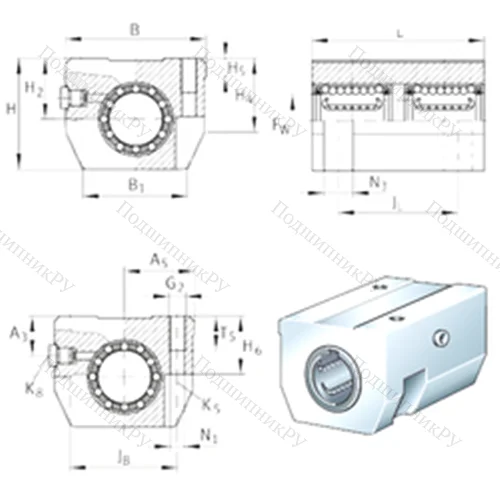 Подшипниковый узел шариковый линейный KTHK 30-B-PP-AS