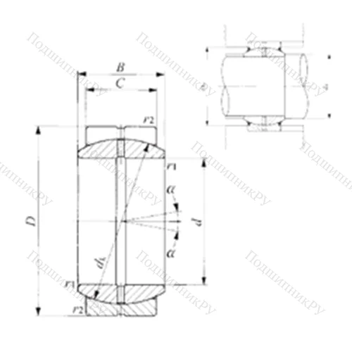 Подшипник скольжения сферический GE 35ES от производителя  IKO
