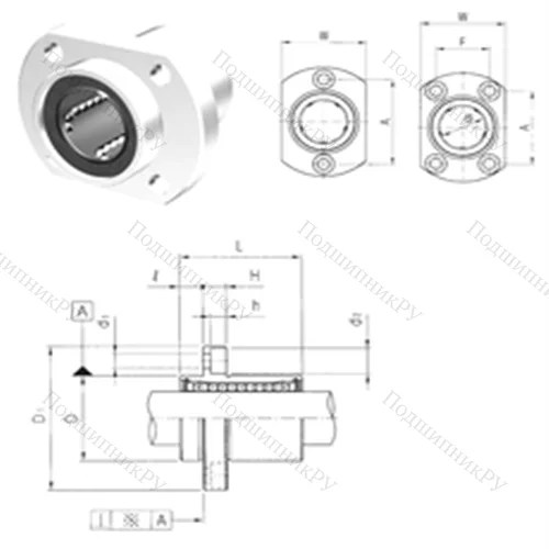 Подшипник шариковый линейный LMHP 12