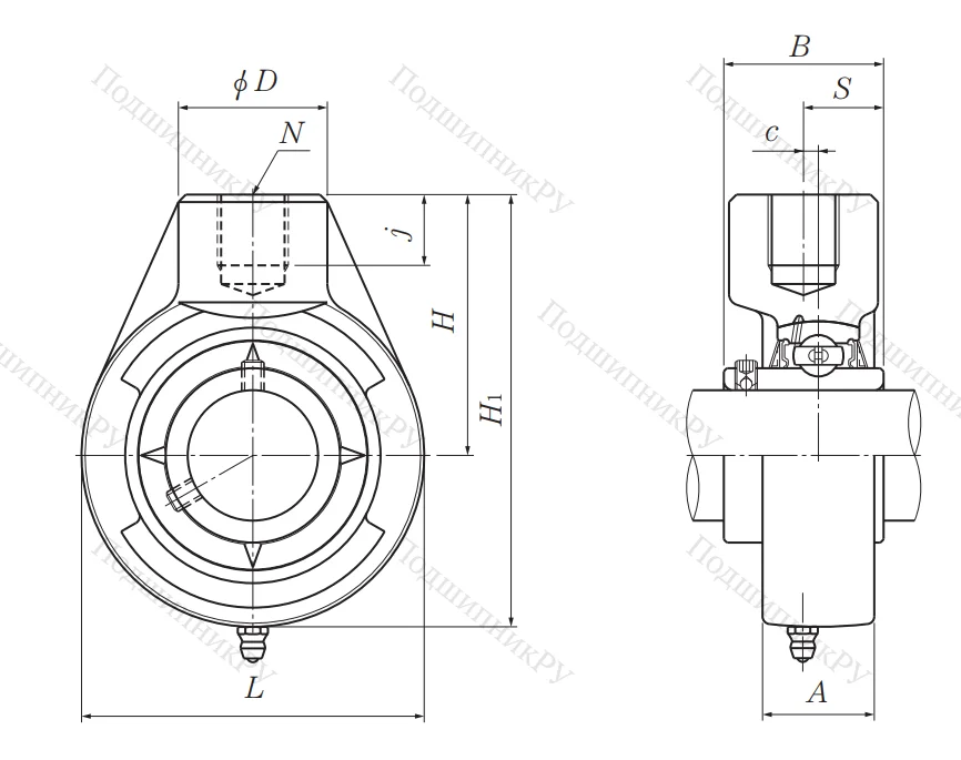Подшипниковый узел UCHB 212 D 1 (UCHA 212) в Твери