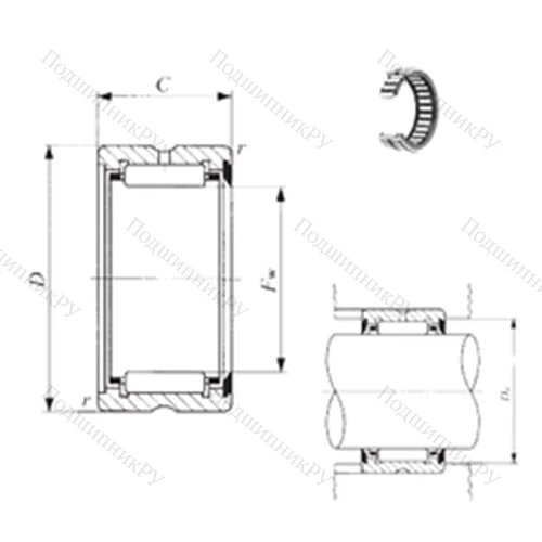 Подшипник игольчатый радиальный BR 324120 U от производителя  IKO Подшипник игольчатый радиальный BR 324120 U от производителя  IKO