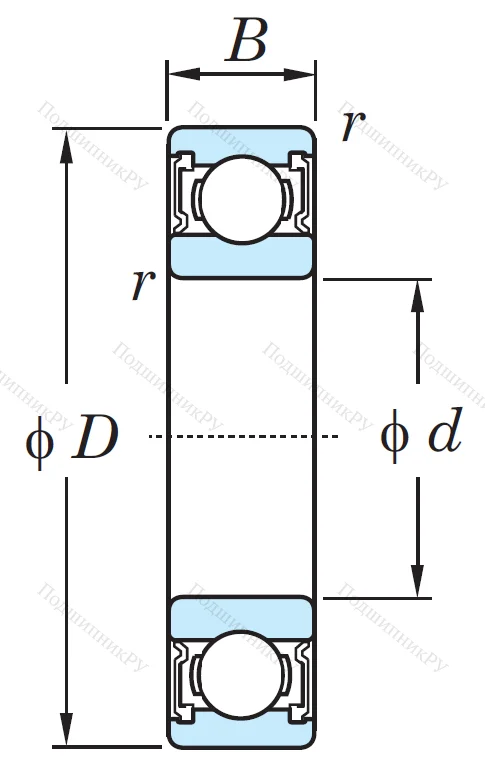 Однорядный шариковый подшипник 6313 2RS C 3