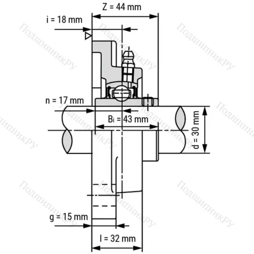 Подшипниковый узел UCF 306 - Вал: 30 мм от производителя  LPZ