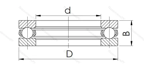 Упорный шариковый подшипник 8206 (51206) в Твери