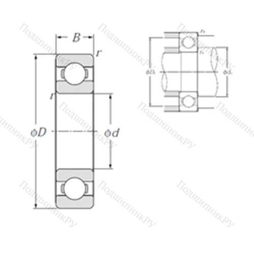 Подшипник шариковый радиальный 6810 от производителя  NTN Подшипник шариковый радиальный 6810 от производителя  NTN