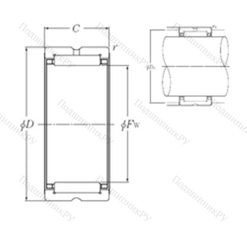Подшипник игольчатый радиальный RNA 4905R