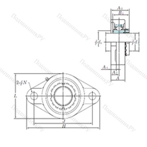 Подшипниковый узел шариковый радиальный UKFLX 09
