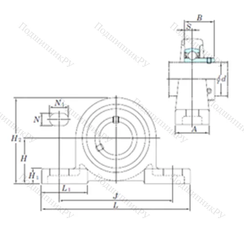 Подшипниковый узел шариковый радиальный BLP 205
