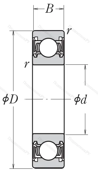 Однорядный шариковый подшипник 6218 DDU C 3 E