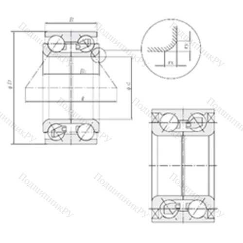 Подшипник шариковый радиально-упорный DE 0769CS 46PX 1/5A от производителя  NTN Подшипник шариковый радиально-упорный DE 0769CS 46PX 1/5A от производителя  NTN