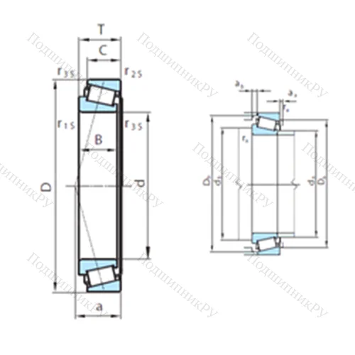 Подшипник роликовый радиально-упорный  610-304