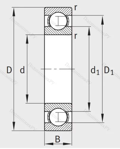 Однорядный шариковый подшипник 6224 от производителя  FAG