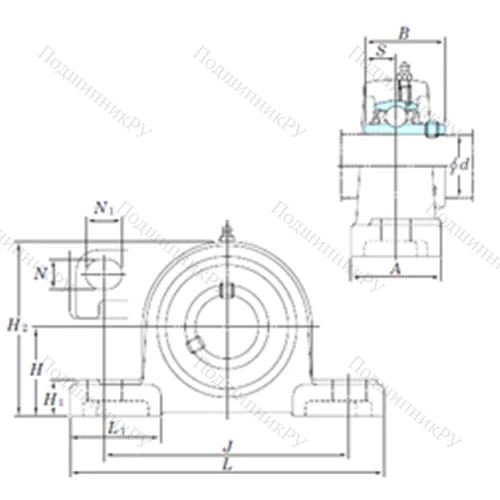 Подшипниковый узел шариковый радиальный UCP 212-39SC