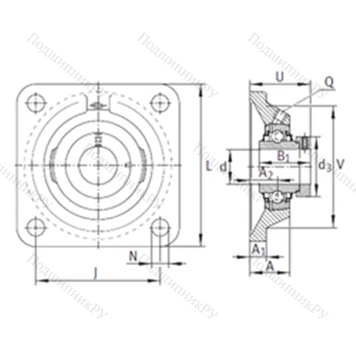 Подшипниковый узел шариковый радиальный RCJ 35-N-FA 125