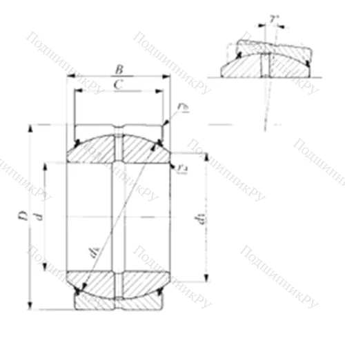 Подшипник скольжения сферический SBB 80-2RS от производителя  IKO
