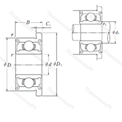 Подшипник шариковый радиальный MF 84ZZ от производителя  NSK Подшипник шариковый радиальный MF 84ZZ от производителя  NSK