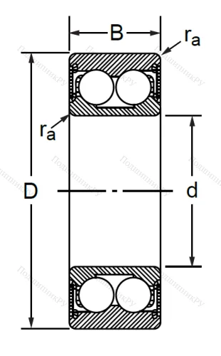 Радиально-упорный шариковый подшипник 3056207 2RS (3207 A 2RSTN) в Твери