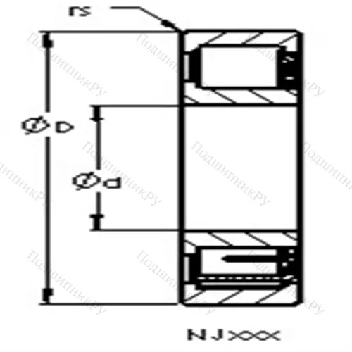 Подшипники роликовые радиальные с цилиндрическими роликами NJ 2206 E от производителя  AST