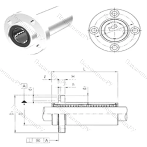 Подшипник шариковый линейный LMEFP 60L