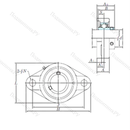 Подшипниковый узел шариковый радиальный UCFL 217-52E от производителя  KOYO