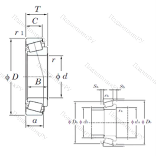 Подшипник роликовый радиально-упорный TR 101004 от производителя  KOYO