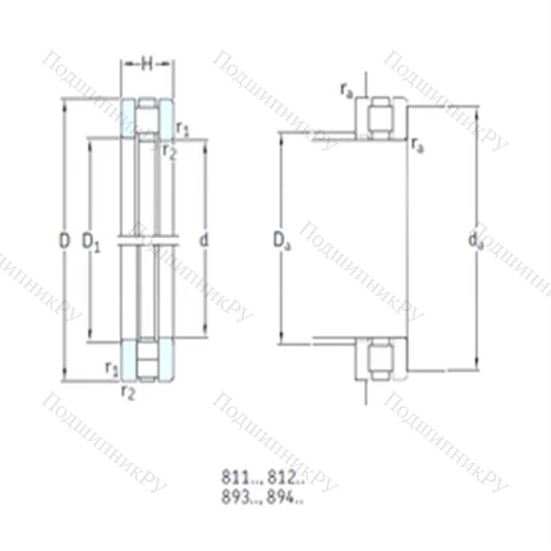 Подшипник роликовый упорный 89416M от производителя  SKF