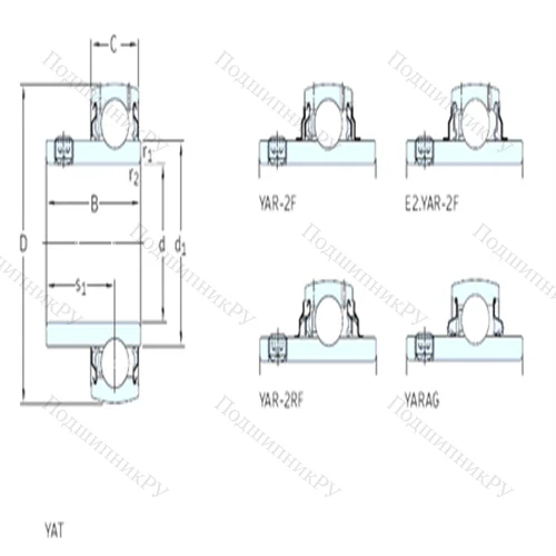 Подшипник шариковый радиальный YAR 209-112-2F от производителя  SKF