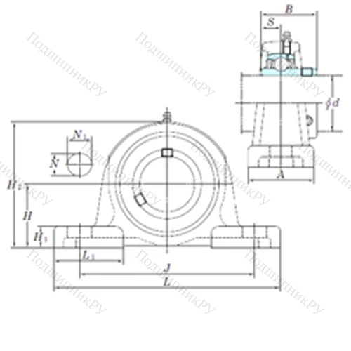 Подшипниковый узел шариковый радиальный UCP 313-40