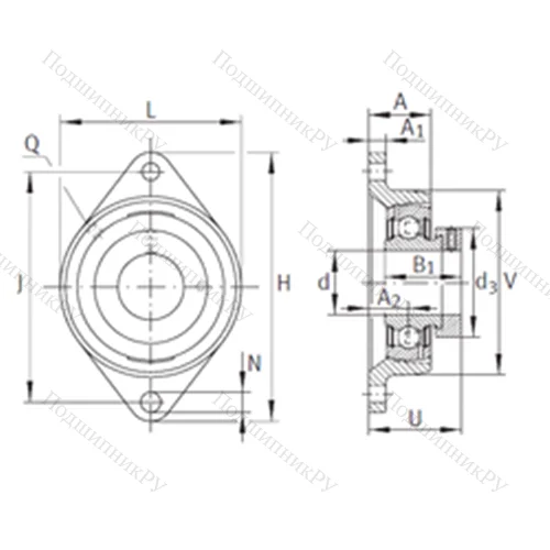 Подшипниковый узел шариковый радиальный PCJT 5/8