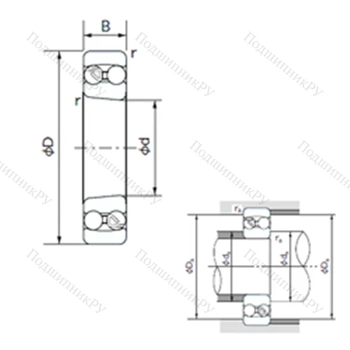 Подшипник шариковый радиальный самоцентрирующийся 1304K