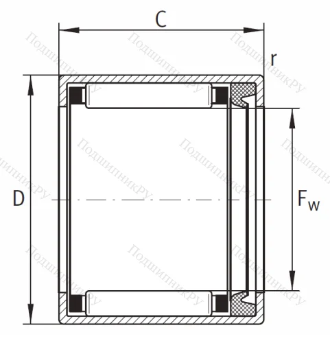 Игольчатый подшипник HK 4018 RS A L 271 от производителя  INA Игольчатый подшипник HK 4018 RS A L 271 от производителя  INA