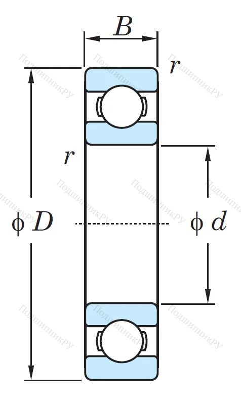 Однорядный шариковый подшипник 16010