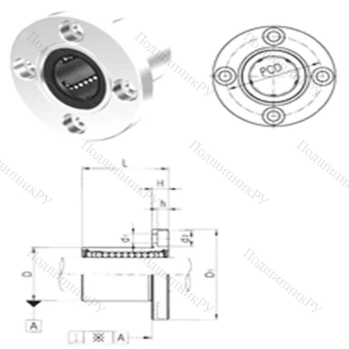 Подшипник шариковый линейный LMEF 12UU