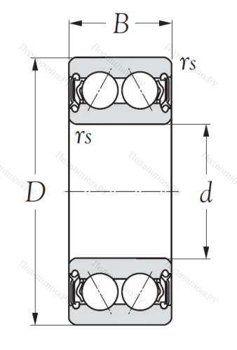 Двухрядный шариковый подшипник 5205 2RS от производителя  KSM