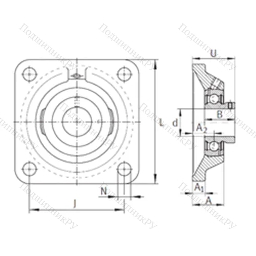 Подшипниковый узел шариковый радиальный PCJY 5/8