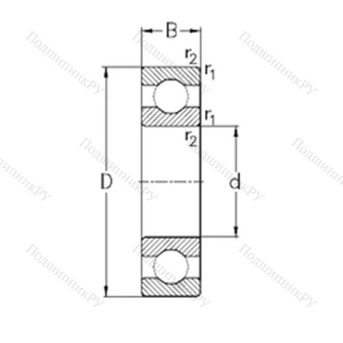Подшипник шариковый радиальный 6232-M
