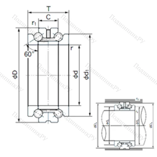 Подшипник шариковый упорно-радиальный 160TAD 20