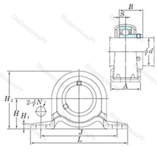 Подшипниковый узел шариковый радиальный SBPP 204-12 от производителя  KOYO