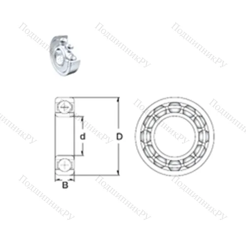 Подшипник шариковый радиальный 61803-2Z