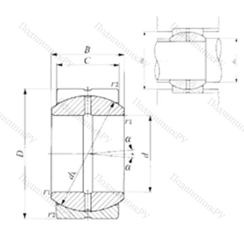 Подшипник скольжения сферический SB 35A от производителя  IKO