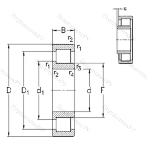 Подшипник роликовый радиальный NJ 320-E-M 6