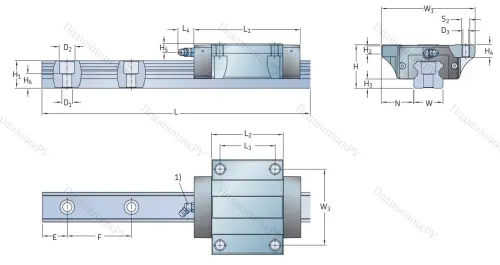 Профильная рельсовая направляющая LLTHS 25 R 1 T 1 220 P 3 E=0 (M/P 011515) в Твери