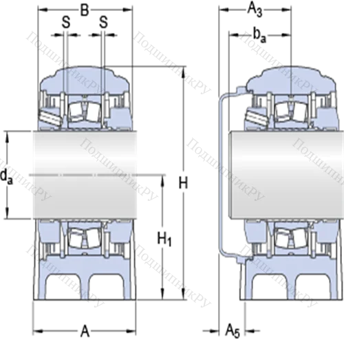 Стационарные роликоподшипниковые узлы ( ConCentra, для метрических валов) SYNT 60 LTS