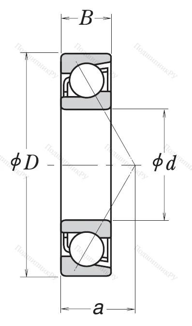 Однорядный шариковый подшипник 7305 BW