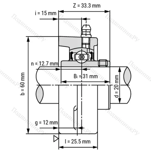Подшипниковый узел UCFL 204 - Вал: 20 мм от производителя  LPZ