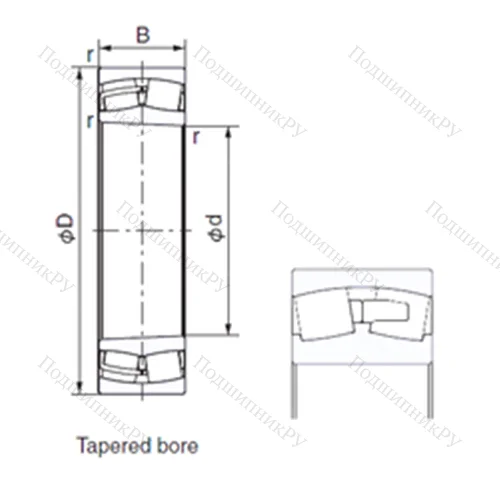 Подшипник роликовый радиальный 239/750EK от производителя  NACHI Подшипник роликовый радиальный 239/750EK от производителя  NACHI