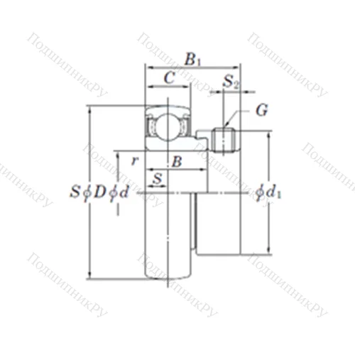 Подшипник шариковый радиальный SA 205-15 от производителя  KOYO Подшипник шариковый радиальный SA 205-15 от производителя  KOYO