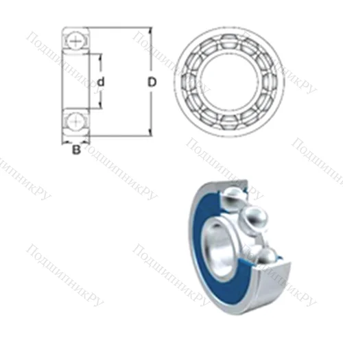 Подшипник шариковый радиальный 6317-2RS от производителя  ZEN