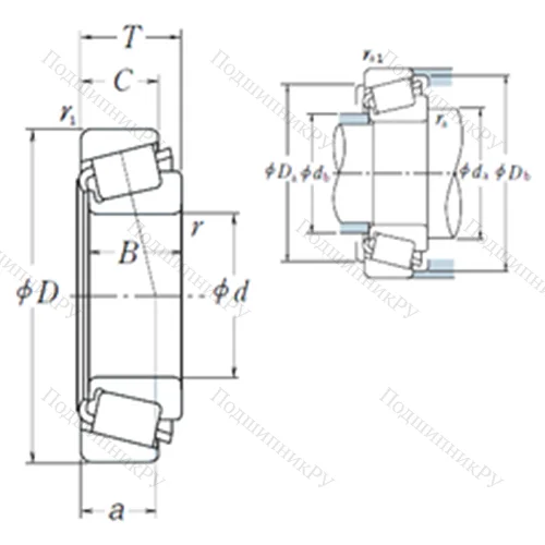 Подшипник роликовый радиально-упорный HM 89444/HM 89411 от производителя  NSK Подшипник роликовый радиально-упорный HM 89444/HM 89411 от производителя  NSK